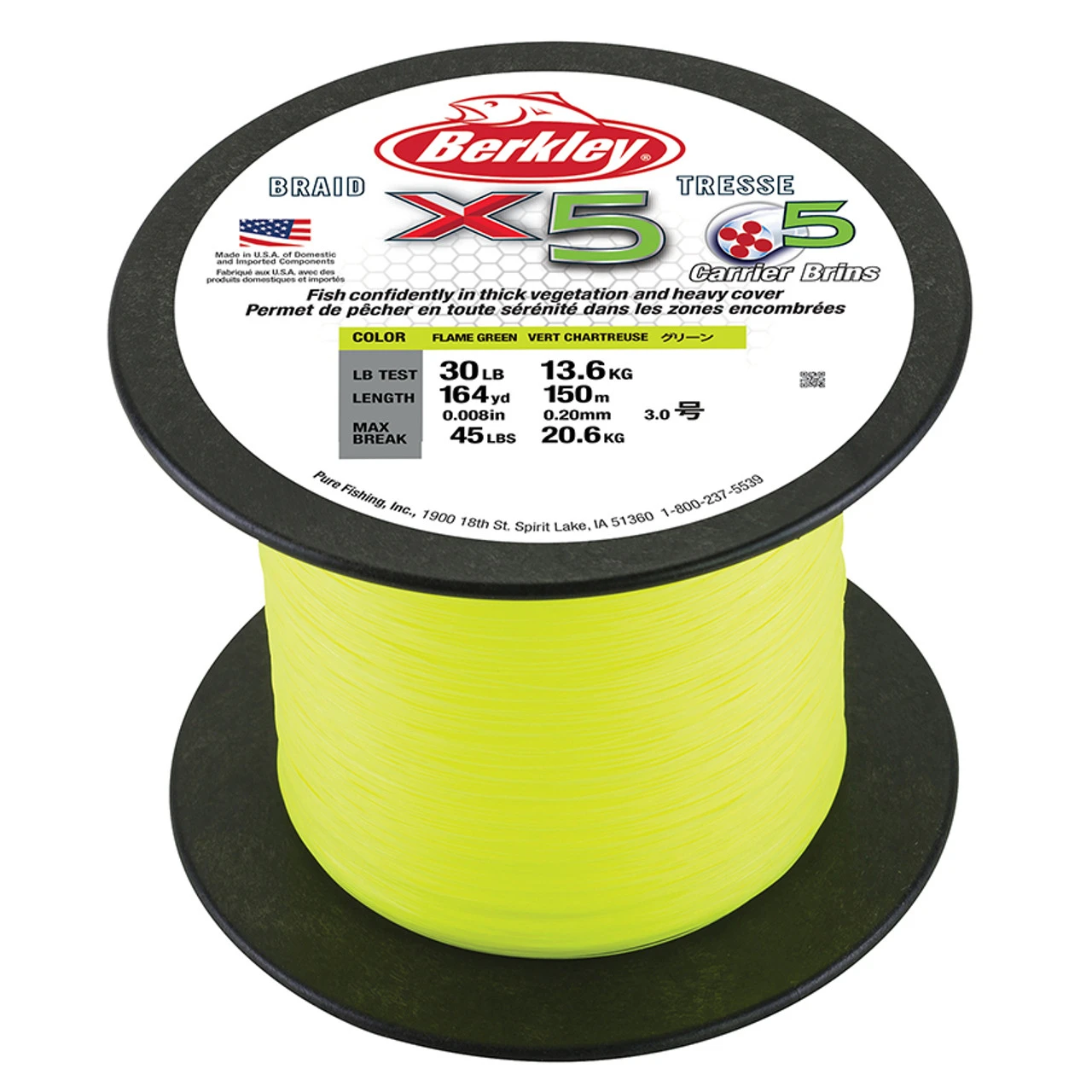 Berkley Jordan Lee X5 Braided Line - Flame Green 4 Berkley Jordan Lee X5 Braided Line - Flame Green - Image 2