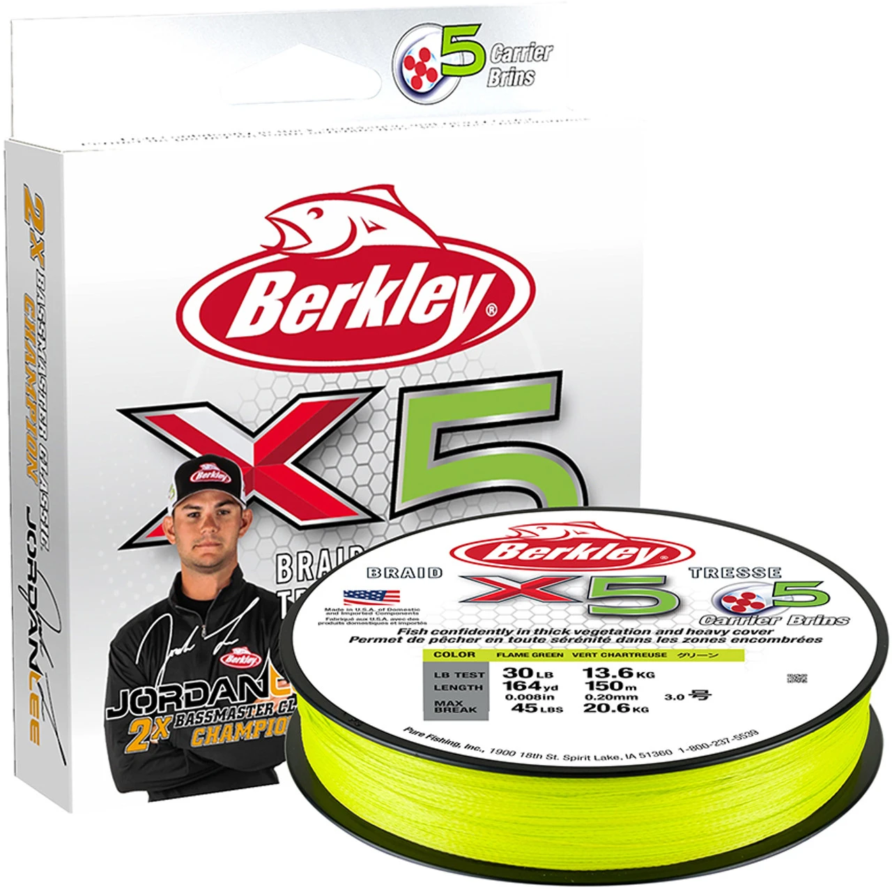 Berkley Jordan Lee X5 Braided Line - Flame Green 3 Berkley Jordan Lee X5 Braided Line - Flame Green
