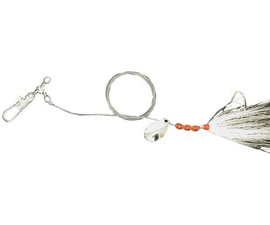 Eagle Claw Lazer Sharp L908 Fluke Spinner White Bucktail Rig 3 Eagle Claw Lazer Sharp L908 Fluke Spinner White Bucktail Rig