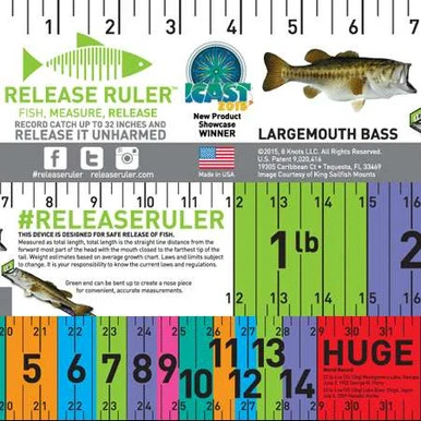 Largemouth Bass Release Ruler Decal 3 Largemouth Bass Release Ruler Decal
